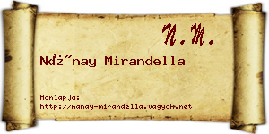Nánay Mirandella névjegykártya